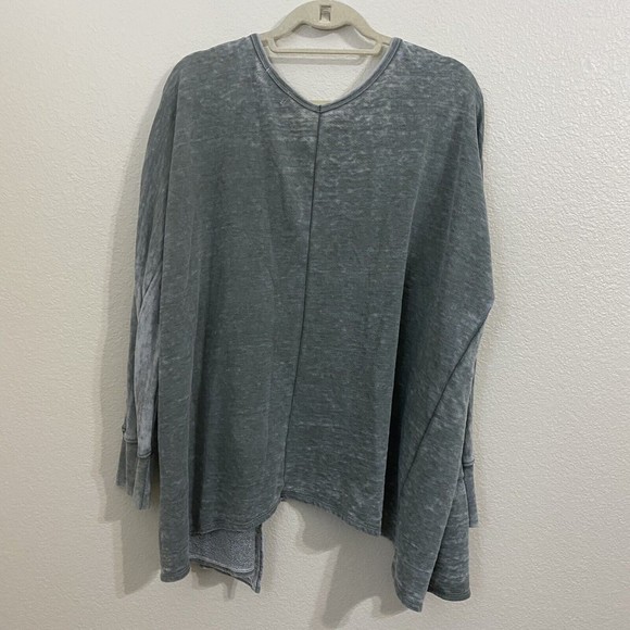 Allen Allen Usan Womens Cardigan Size M Green Open Front Pockets YF11635 - Picture 2 of 6